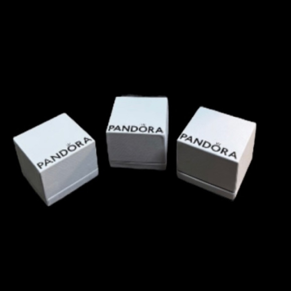 PANDORA Set of Three 1.9” x 1.9” x 1.7” Jewelry Boxes
